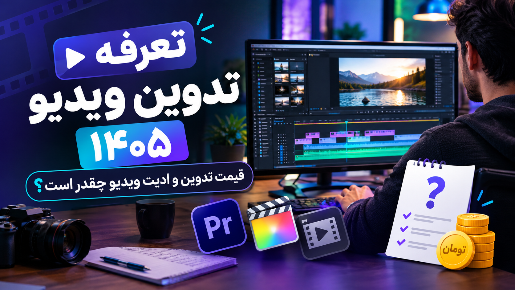 تعرفه تدوین ویدیو ۱۴۰۵ قیمت تدوین و ادیت ویدیو چقدر است؟